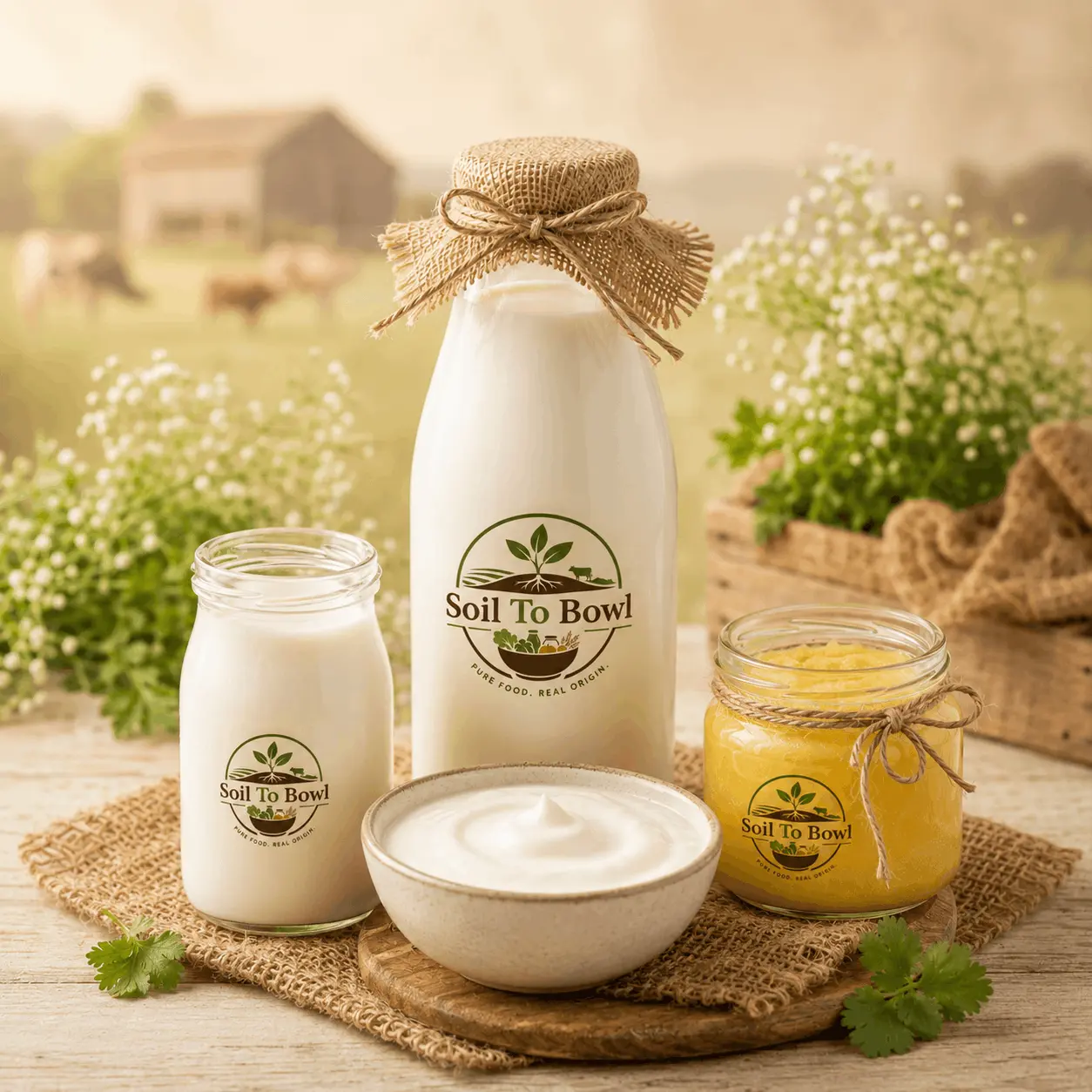 Fresh dairy products from Soil To Bowl