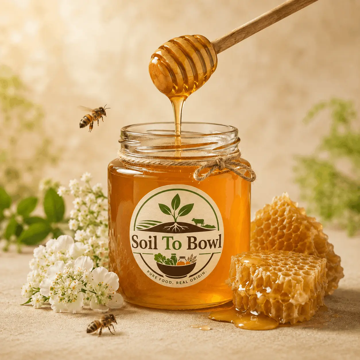 Pure raw and natural honey from Soil To Bowl