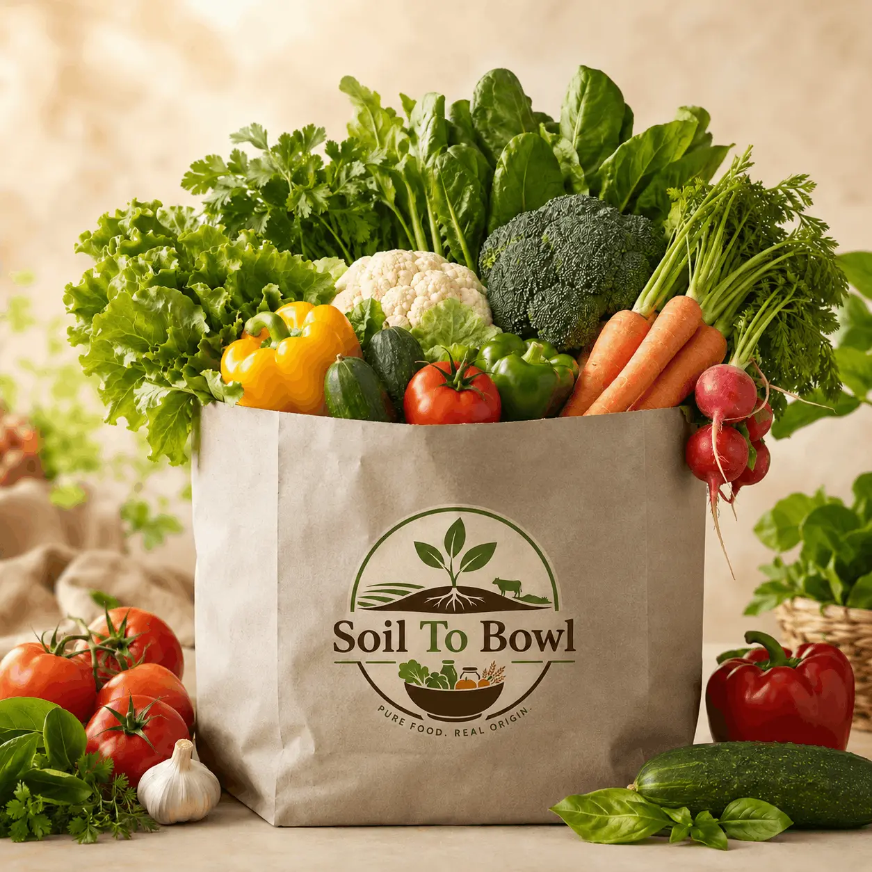 Farm-fresh vegetable baskets from Soil To Bowl