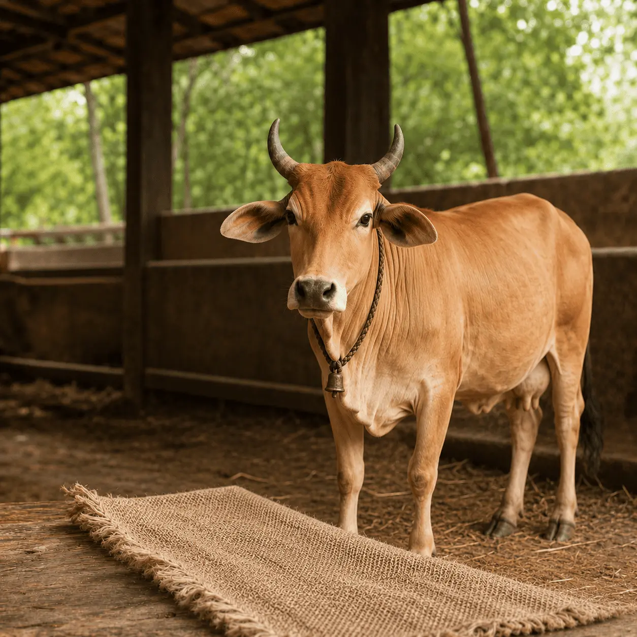 Indian desi cow at a Soil To Bowl dairy farm