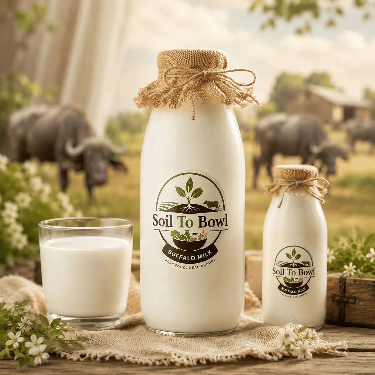 Fresh buffalo milk from Soil To Bowl