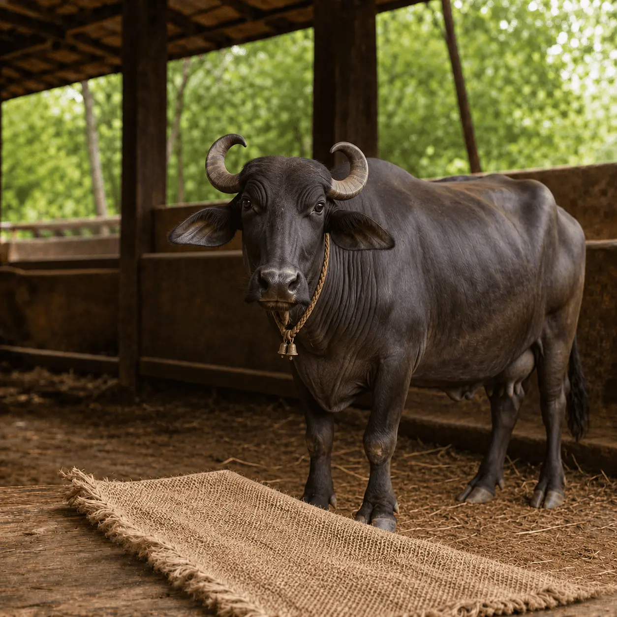 Indian buffalo at a Soil To Bowl dairy farm