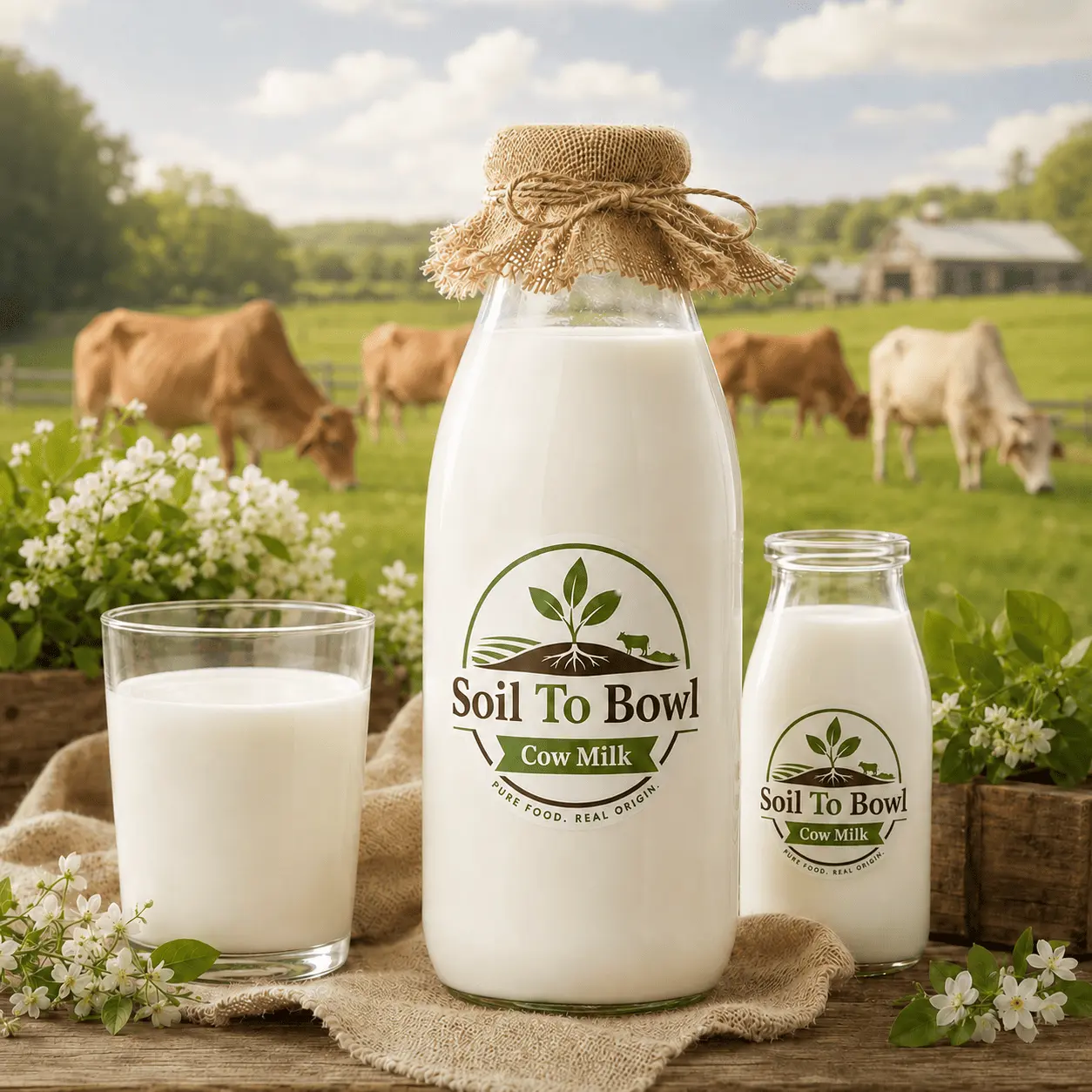 Fresh A2 cow milk from Soil To Bowl