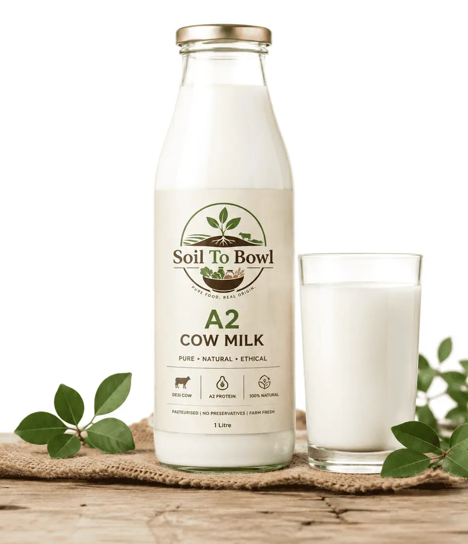 Fresh A2 cow milk from Soil To Bowl