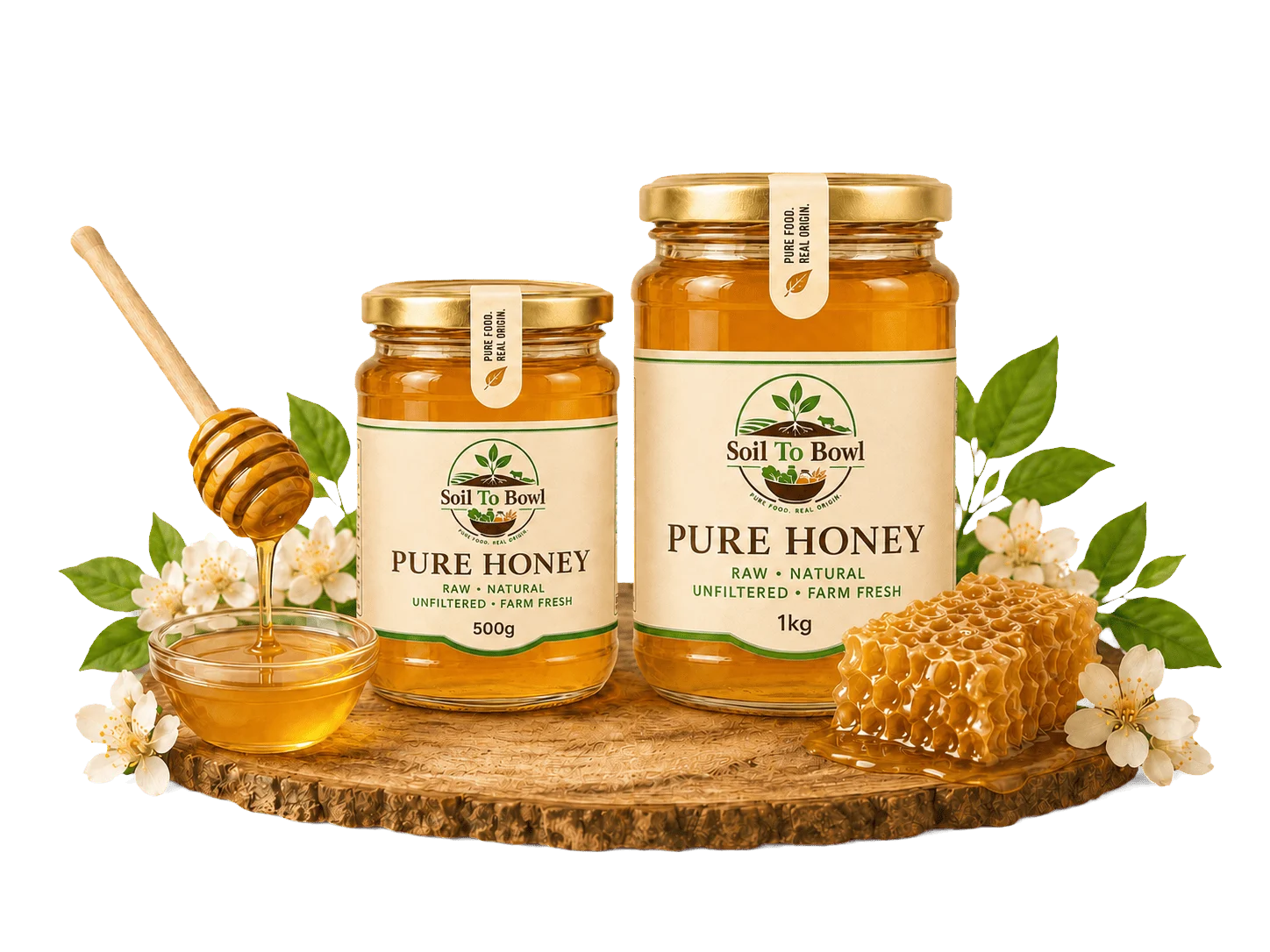 Pure raw and natural honey from Soil To Bowl